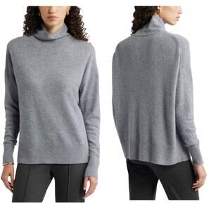 Nordstrom Cashmere Oversized Turtleneck Sweater Sz XL NWT Relaxed Pullover